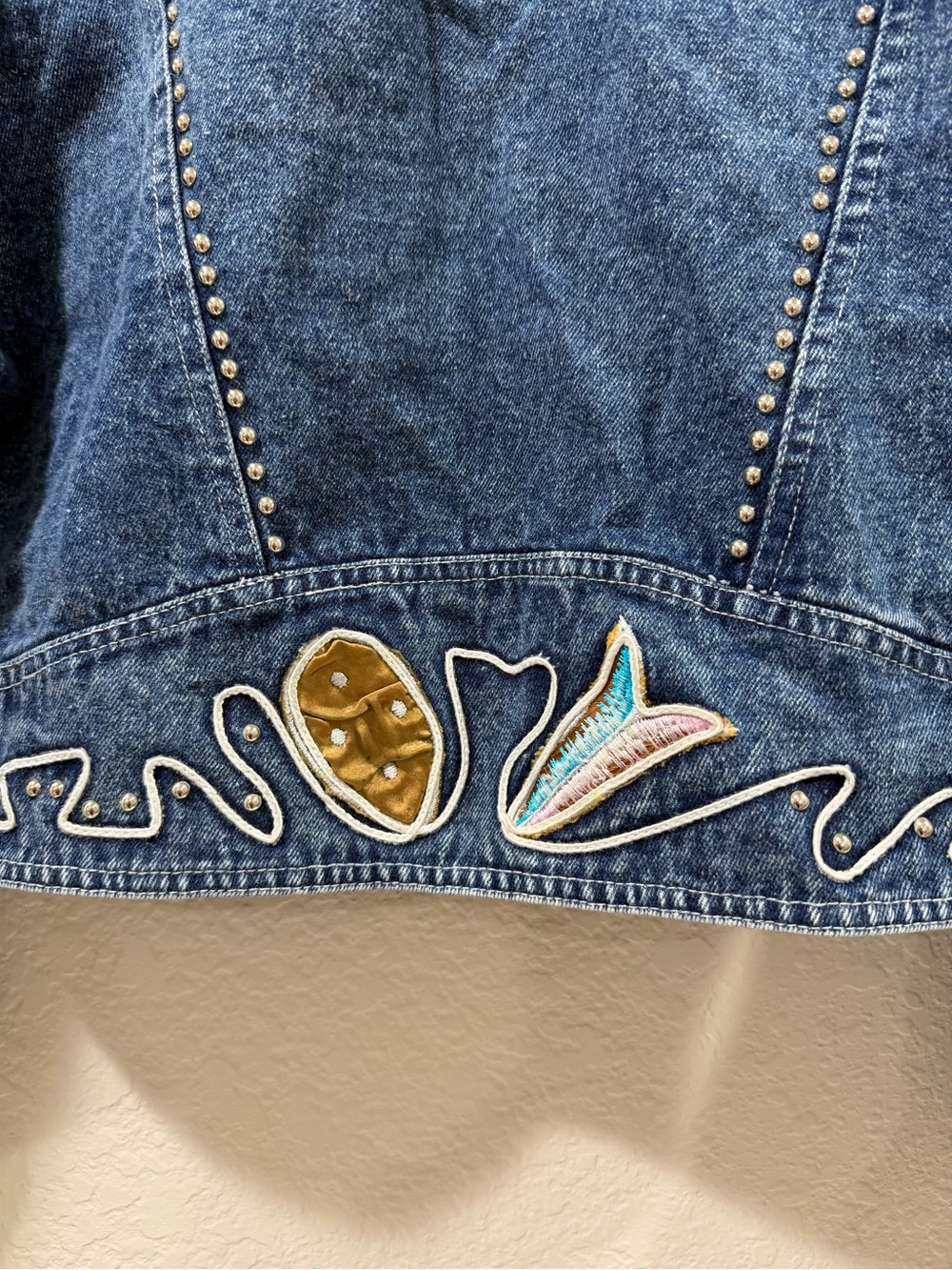 Main Jeans 1980s Jewelled Jean Jacket Size XL - Picture 11 of 15
